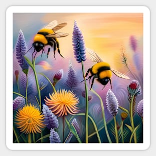 Bumble Bees Flying Sticker